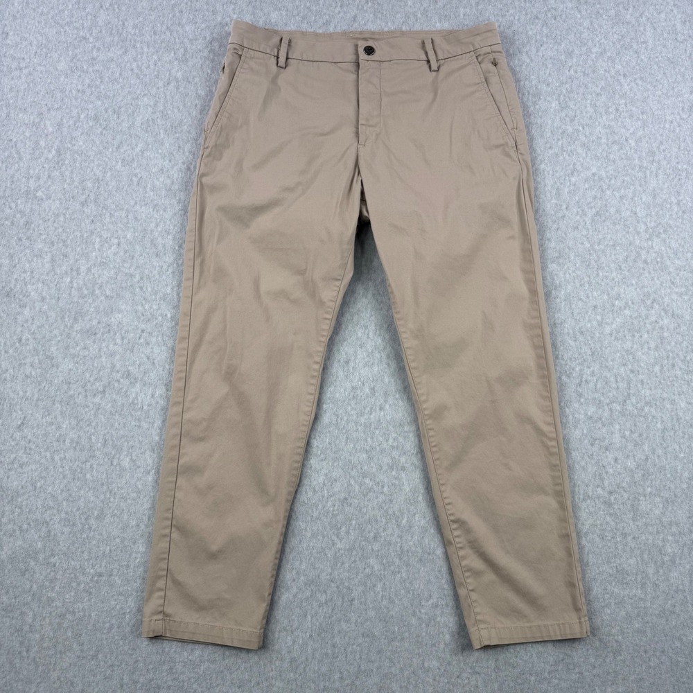 Birddogs Pants Mens Fits 34x27 Beige Khaki Boomstick Lined Stretch Golf Trousers